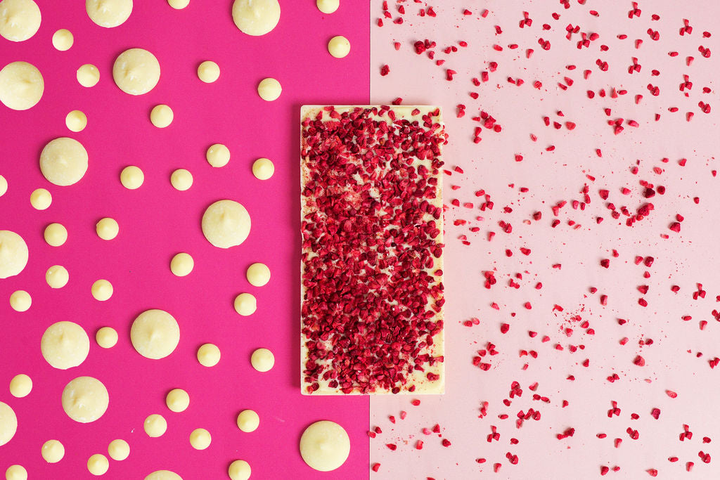 Hand-crafted chocolate bars in bright seaside wrappers at Ilfracombe Chocolate Emporium